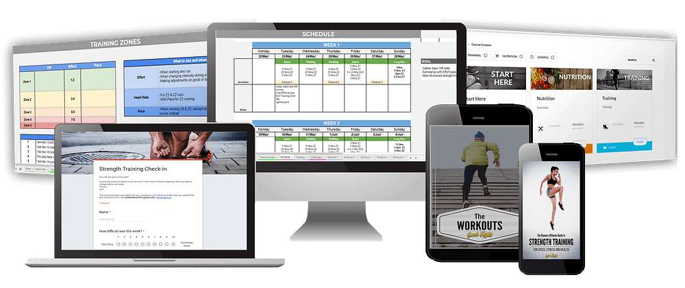 The Online Running Coach Training System on multiple devices
